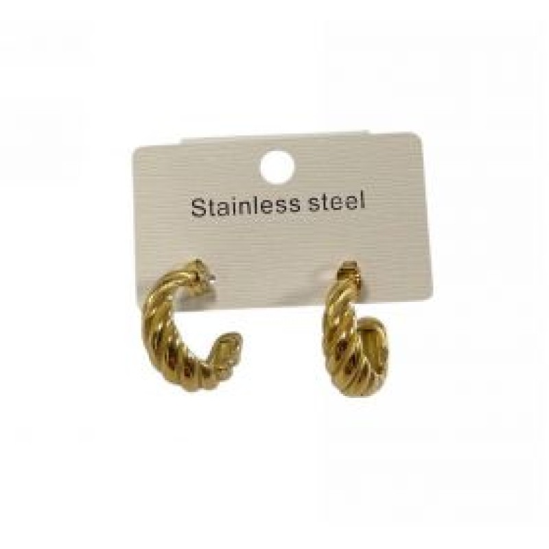 Kostibas 3013-591X, Σκουλαρίκια, Ατσάλι, Χρυσό