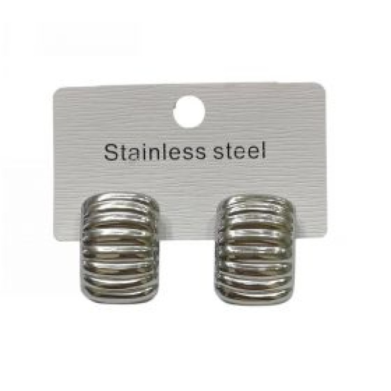 Kostibas 3013-592A, Σκουλαρίκια, Ατσάλι, Ασημί