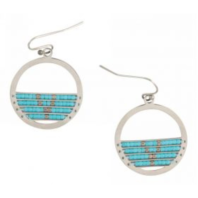Kostibas 3013-602AT, Σκουλαρίκια, Ατσάλι, Ασημί/Τιρκουάζ