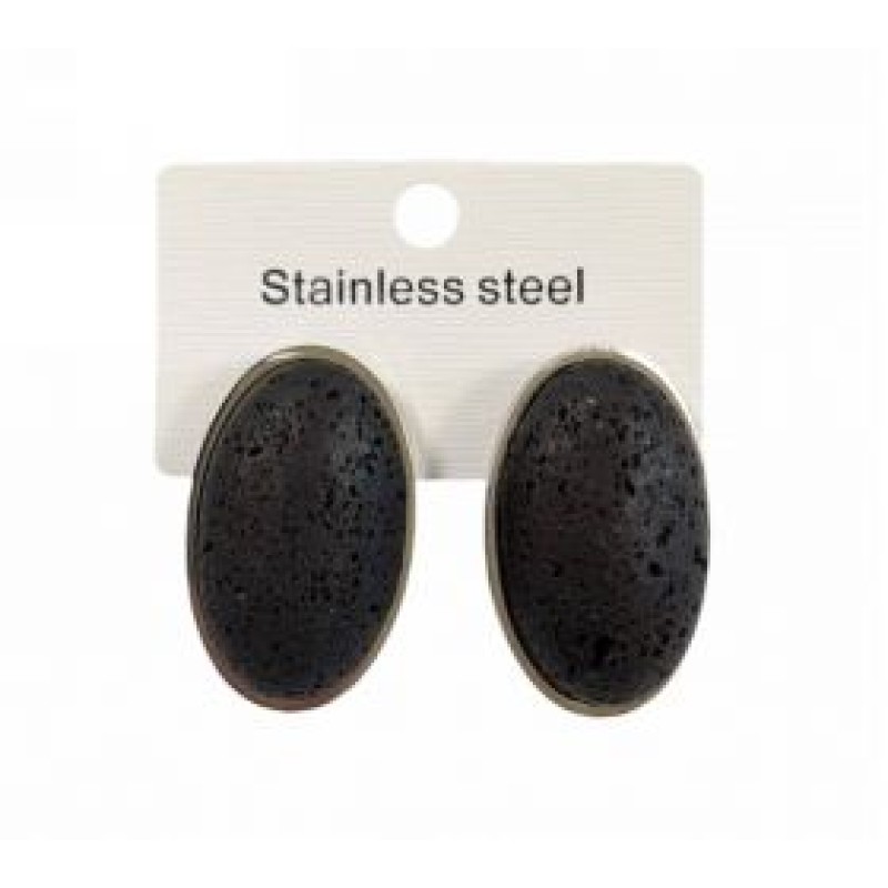 Kostibas 3013-606AA, Σκουλαρίκια, Ατσάλι, Ασημί/Μαύρο