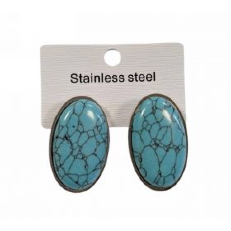 Kostibas 3013-606AD, Σκουλαρίκια, Ατσάλι, Ασημί/Τιρκουάζ