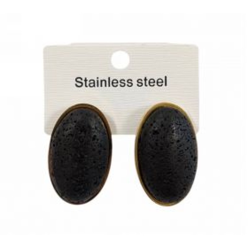 Kostibas 3013-606XA, Σκουλαρίκια, Ατσάλι, Χρυσό/Μαύρο