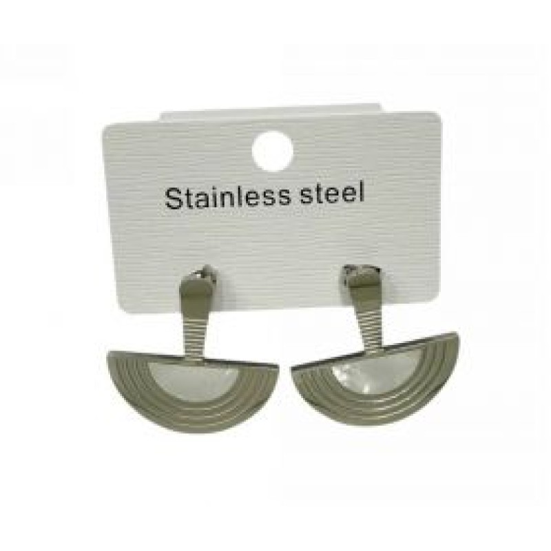 Kostibas 3013-608AL, Σκουλαρίκια, Ατσάλι, Ασημί/Λευκό