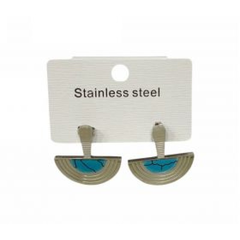 Kostibas 3013-608AT, Σκουλαρίκια, Ατσάλι, Ασημί/Τιρκουάζ