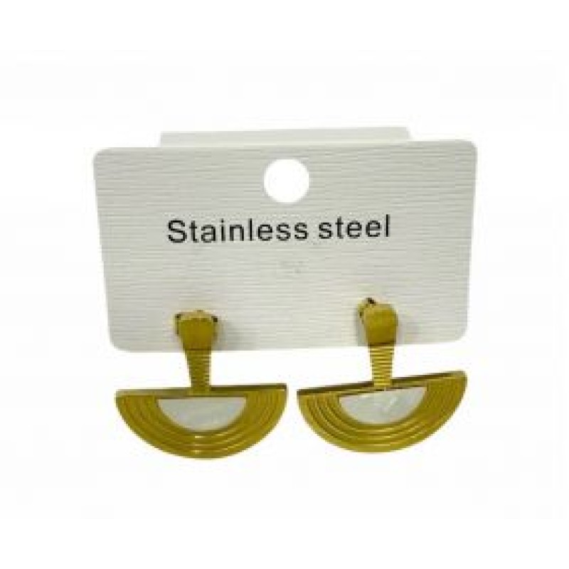 Kostibas 3013-608XL, Σκουλαρίκια, Ατσάλι, Χρυσό/Λευκό