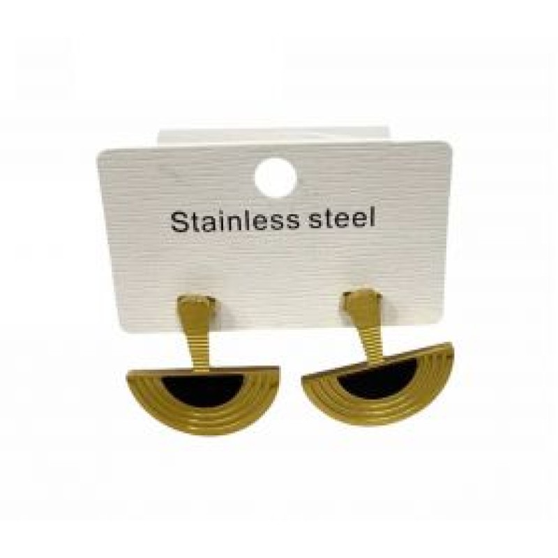 Kostibas 3013-608XM, Σκουλαρίκια, Ατσάλι, Χρυσό/Μαύρο