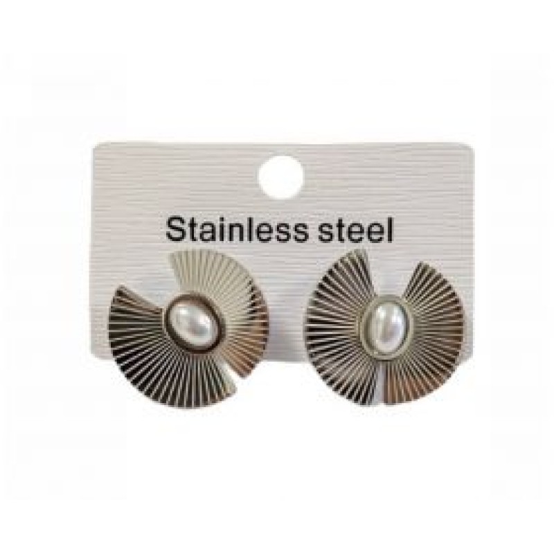 Kostibas 3013-609AL, Σκουλαρίκια, Ατσάλι, Ασημί/Λευκό