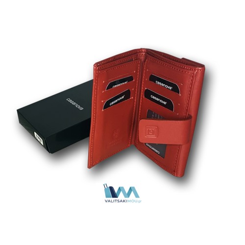 Casanova 34114, Πορτοφόλι Γυναικείο, Δερμάτινο, Κόκκινο