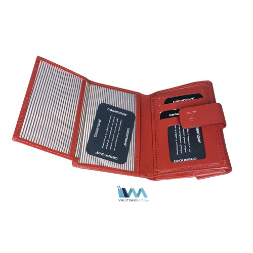 Casanova 34114, Πορτοφόλι Γυναικείο, Δερμάτινο, Κόκκινο