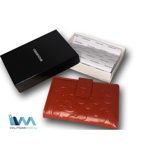 Casanova 34114, Πορτοφόλι Γυναικείο, Δερμάτινο, Κόκκινο