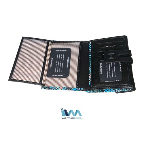 Casanova 34514, Πορτοφόλι Γυναικείο, Δερμάτινο, Μπλε