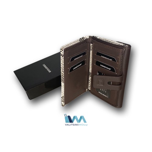 Casanova 32814, Πορτοφόλι Γυναικείο, Δερμάτινο, Καφέ