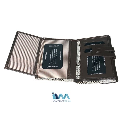 Casanova 32814, Πορτοφόλι Γυναικείο, Δερμάτινο, Καφέ