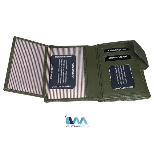 Casanova 34114, Πορτοφόλι Γυναικείο, Δερμάτινο, Πράσινο