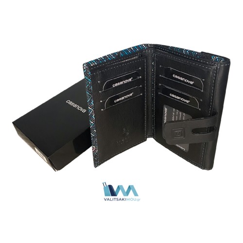 Casanova 34614, Πορτοφόλι Γυναικείο, Δερμάτινο, Μπλε