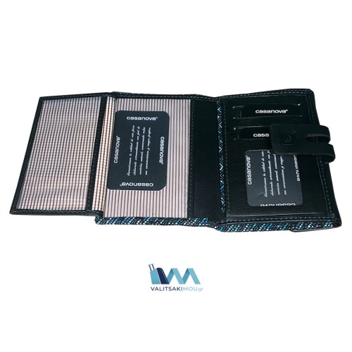 Casanova 34614, Πορτοφόλι Γυναικείο, Δερμάτινο, Μπλε