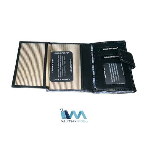 Casanova 35114, Πορτοφόλι Γυναικείο, Δερμάτινο, Μαύρο