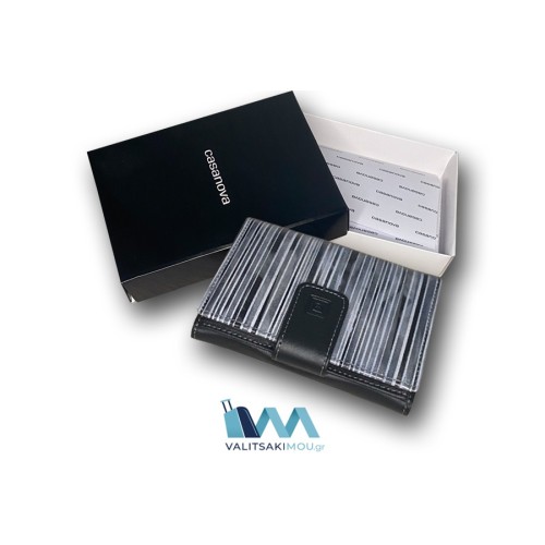 Casanova 35114, Πορτοφόλι Γυναικείο, Δερμάτινο, Μαύρο