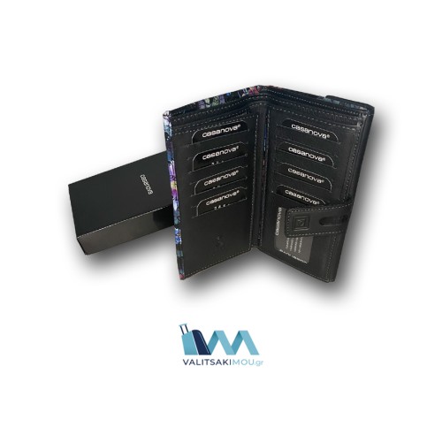 Casanova 35918, Πορτοφόλι Γυναικείο, Δερμάτινο, Μαύρο