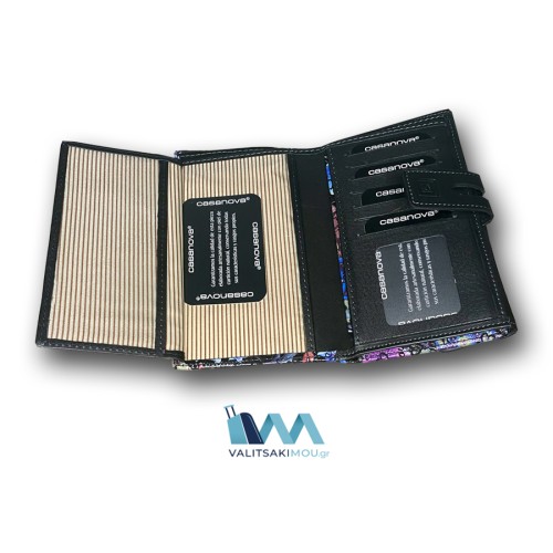 Casanova 35918, Πορτοφόλι Γυναικείο, Δερμάτινο, Μαύρο