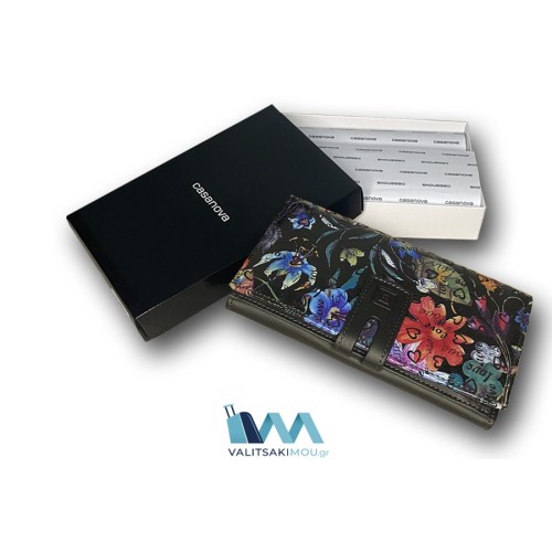 Casanova 35918, Πορτοφόλι Γυναικείο, Δερμάτινο, Μαύρο