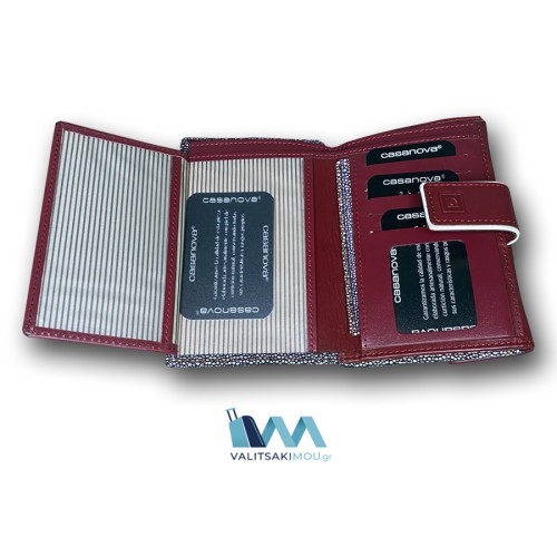 Casanova 36116, Πορτοφόλι Γυναικείο, Δερμάτινο, Κόκκινο