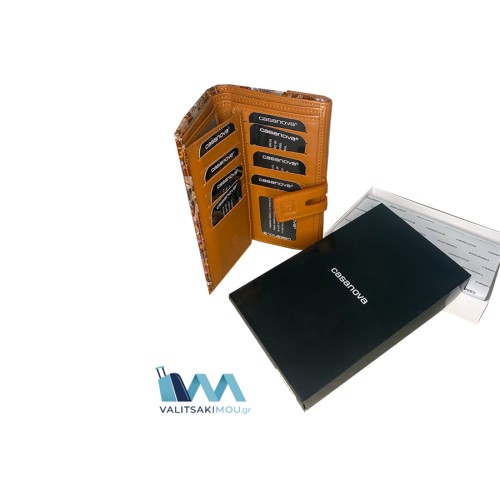 Casanova 35918, Πορτοφόλι Γυναικείο, Δερμάτινο, Καφέ