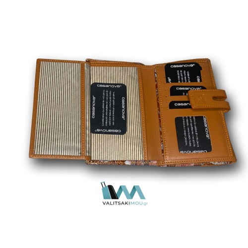 Casanova 35918, Πορτοφόλι Γυναικείο, Δερμάτινο, Καφέ