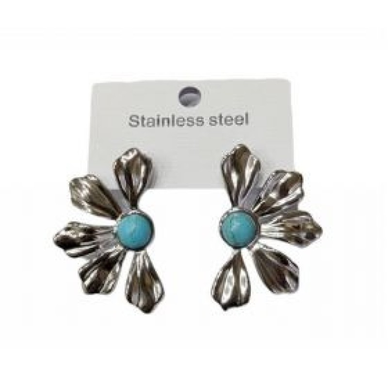 Kostibas 3013-614AD, Σκουλαρίκια, Ατσάλι, Ασημί/Τιρκουάζ