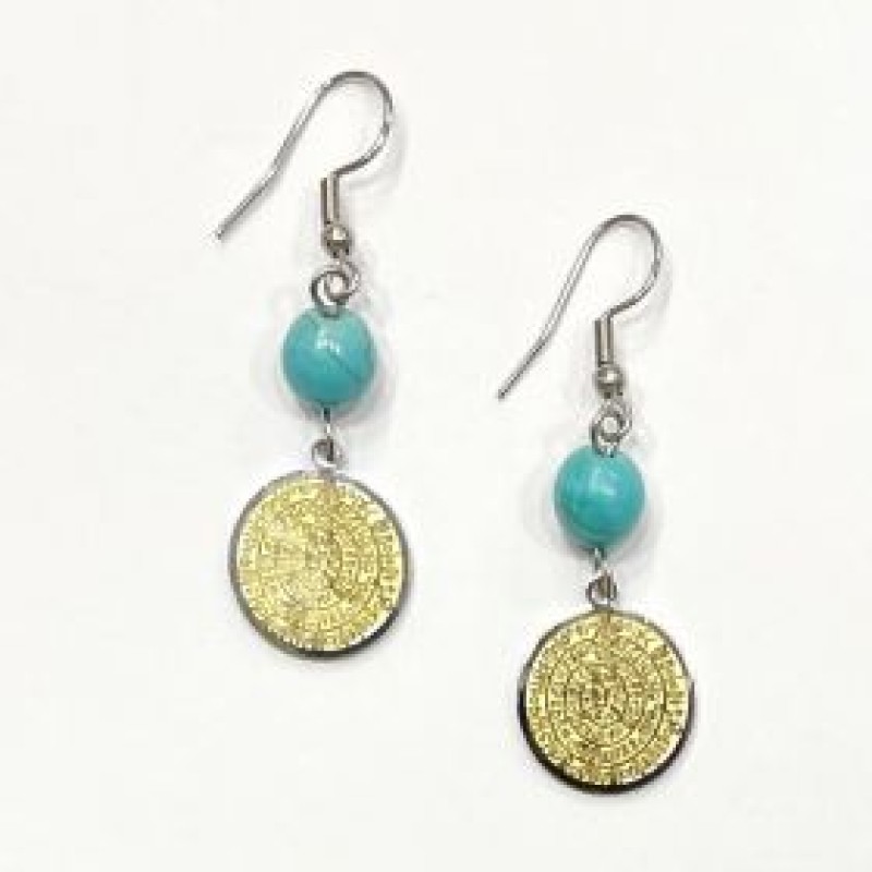 Kostibas 3013-623D, Σκουλαρίκια, Ατσάλι, Τιρκουάζ