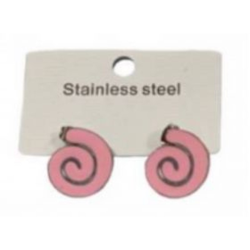 Kostibas 3013-637CR, Σκουλαρίκια, Ατσάλι, Ροζ
