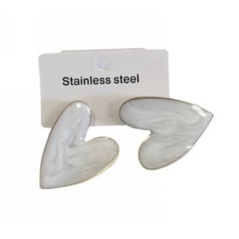 Kostibas 3013-646L, Σκουλαρίκια, Ατσάλι, Λευκό