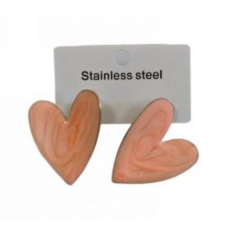 Kostibas 3013-646S, Σκουλαρίκια, Ατσάλι, Σομόν