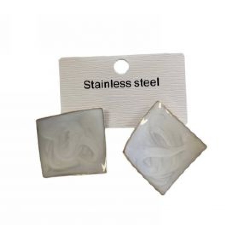 Kostibas 3013-647L, Σκουλαρίκια, Ατσάλι, Λευκό