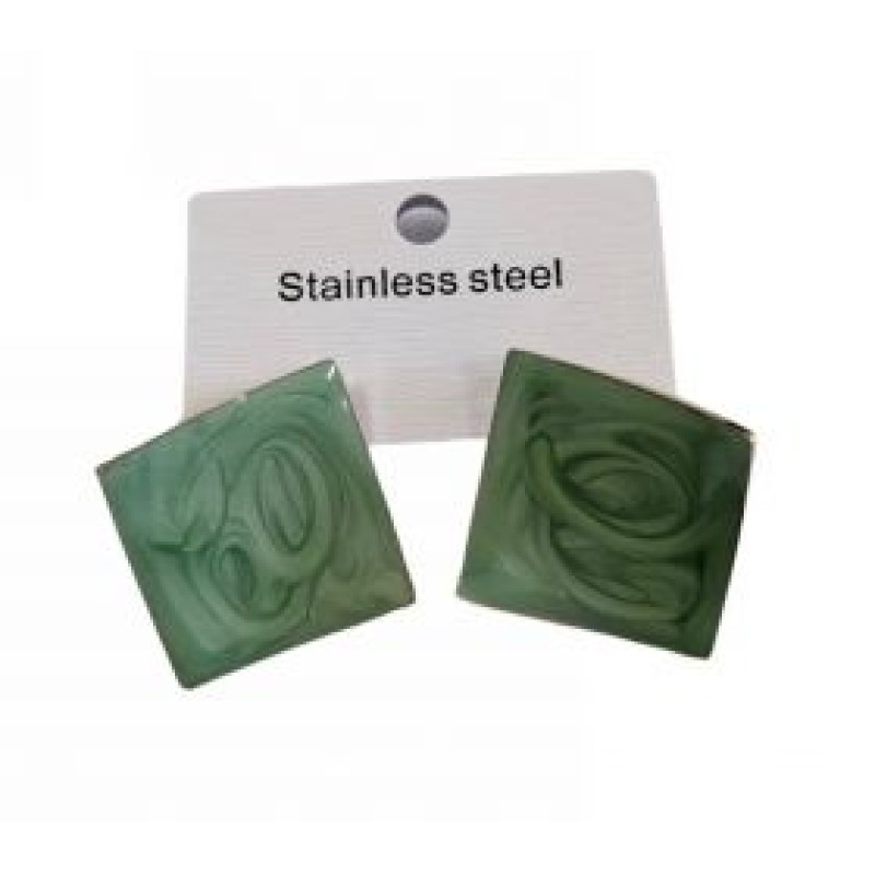 Kostibas 3013-647P, Σκουλαρίκια, Ατσάλι, Πράσινο