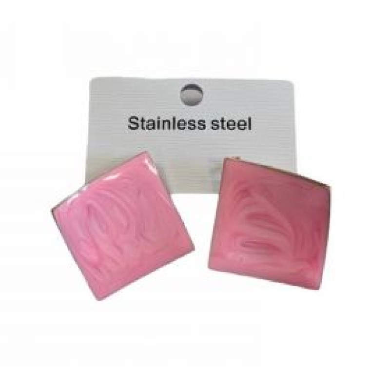 Kostibas 3013-647R, Σκουλαρίκια, Ατσάλι, Ροζ