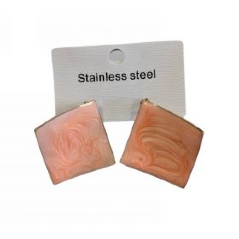 Kostibas 3013-647S, Σκουλαρίκια, Ατσάλι, Σομόν