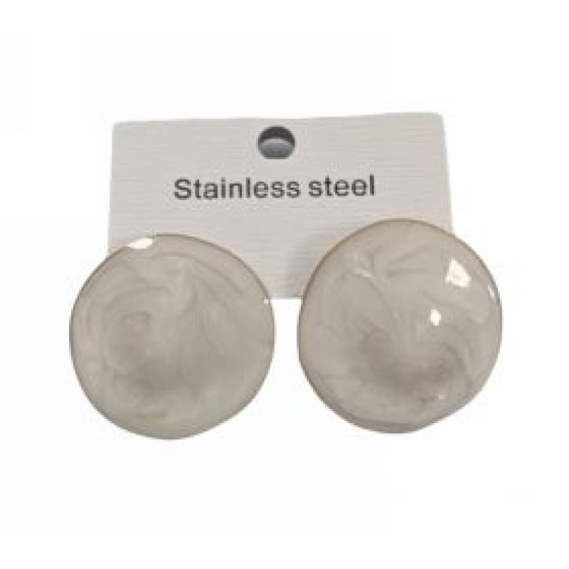 Kostibas 3013-648L, Σκουλαρίκια, Ατσάλι, Λευκό