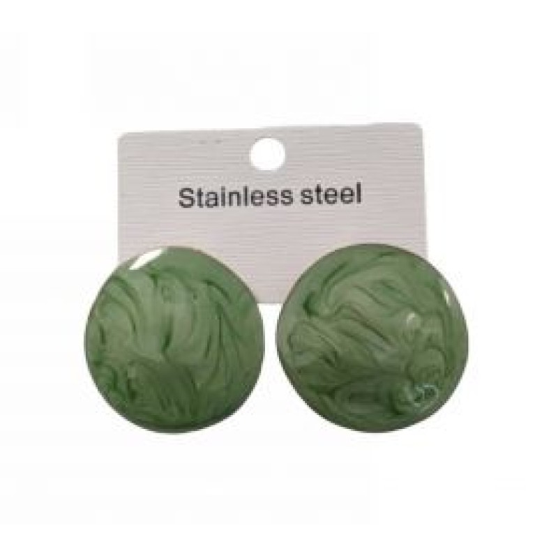 Kostibas 3013-648P, Σκουλαρίκια, Ατσάλι, Πράσινο