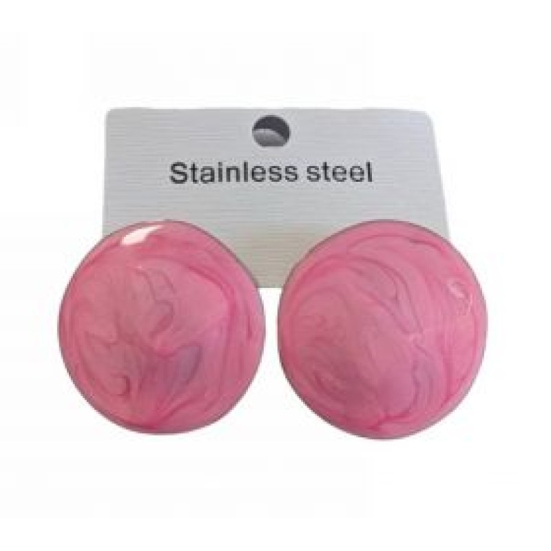 Kostibas 3013-648R Σκουλαρίκια, Ατσάλι, Ροζ