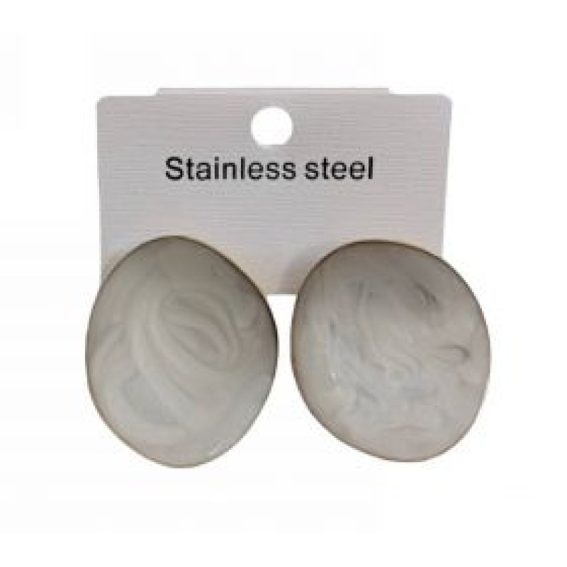 Kostibas 3013-649L, Σκουλαρίκια, Ατσάλι, Λευκό