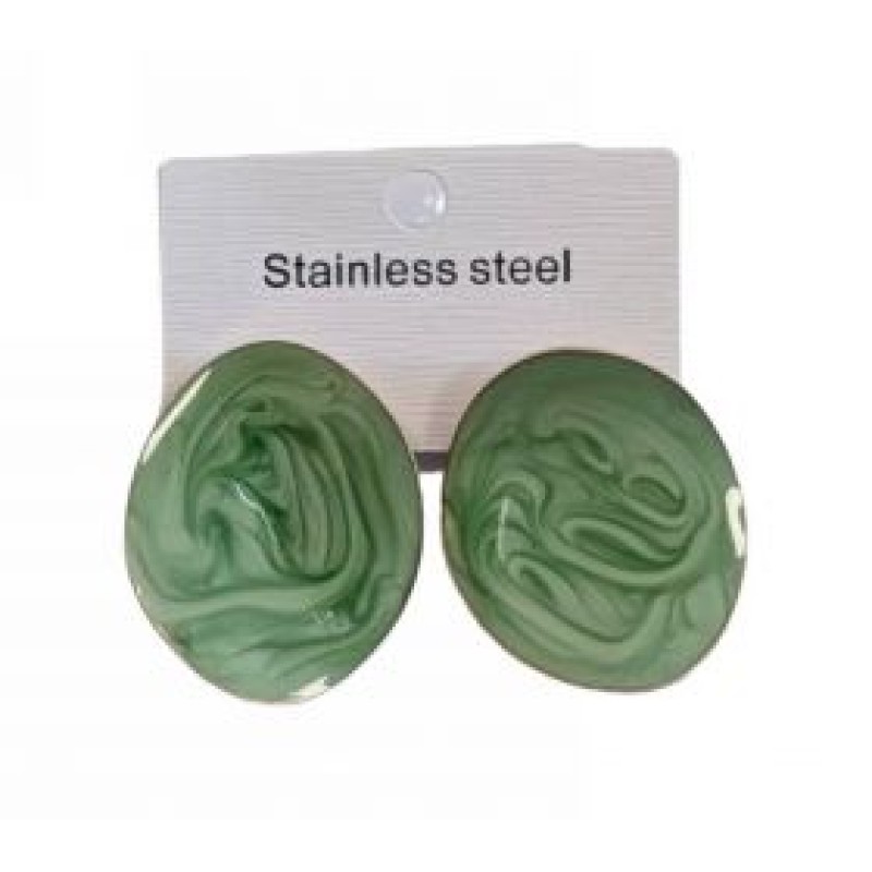 Kostibas 3013-649P, Σκουλαρίκια, Ατσάλι, Πράσινο