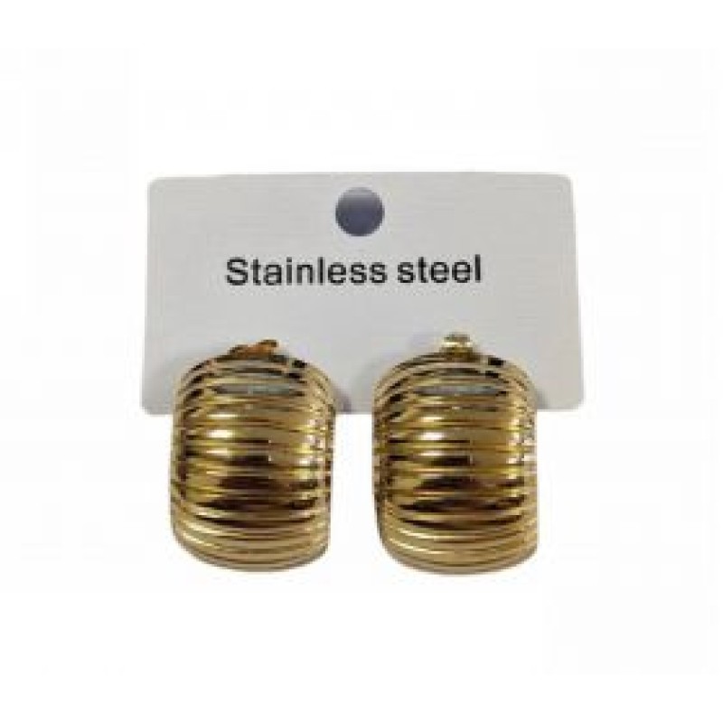 Kostibas 3013-684X, Σκουλαρίκια, Ατσάλι, Χρυσό