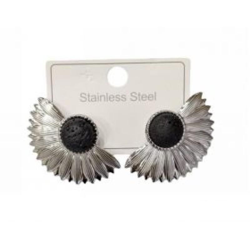 Kostibas 3013-707AA, Σκουλαρίκια, Ατσάλι, Ασημί/Μαύρο