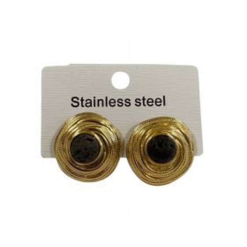 Kostibas 3013-708XA, Σκουλαρίκια, Ατσάλι, Χρυσό/Μαύρο