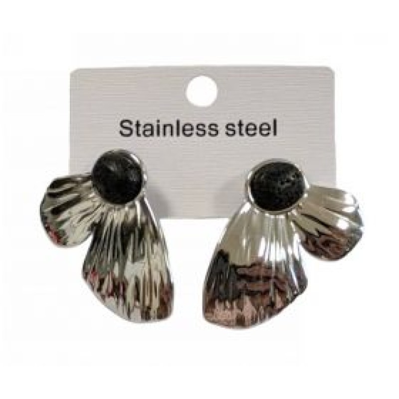 Kostibas 3013-709AA, Σκουλαρίκια, Ατσάλι, Ασημί/Μαύρο