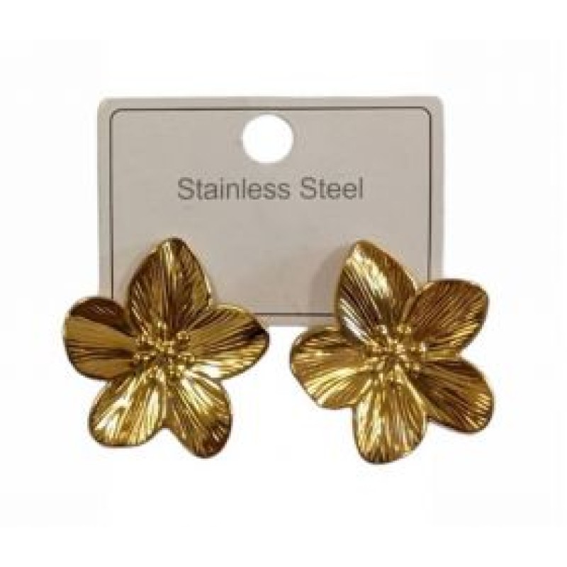 Kostibas 3013-711XF, Σκουλαρίκια, Ατσάλι, Χρυσό