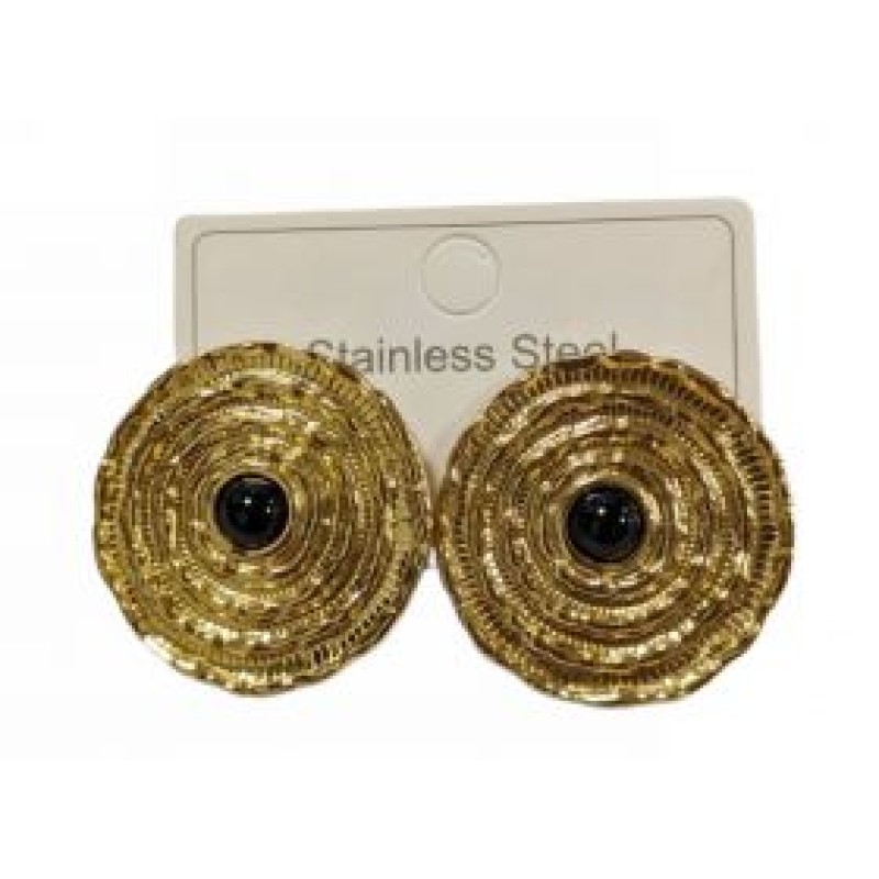 Kostibas 3013-715XM, Σκουλαρίκια, Ατσάλι, Χρυσό/Μαύρο