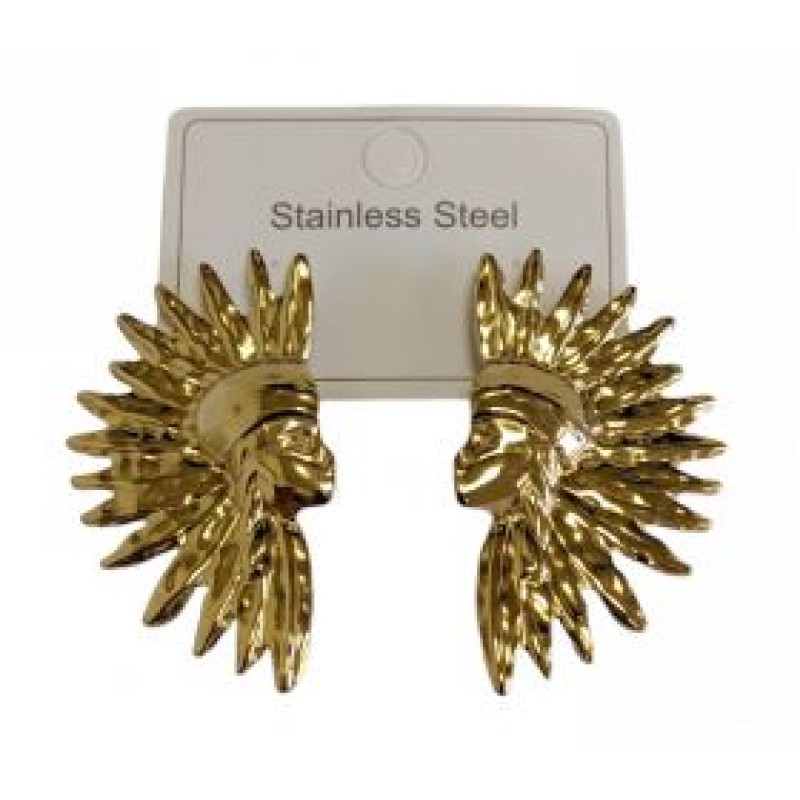 Kostibas 3013-716XJ, Σκουλαρίκια, Ατσάλι, Χρυσό