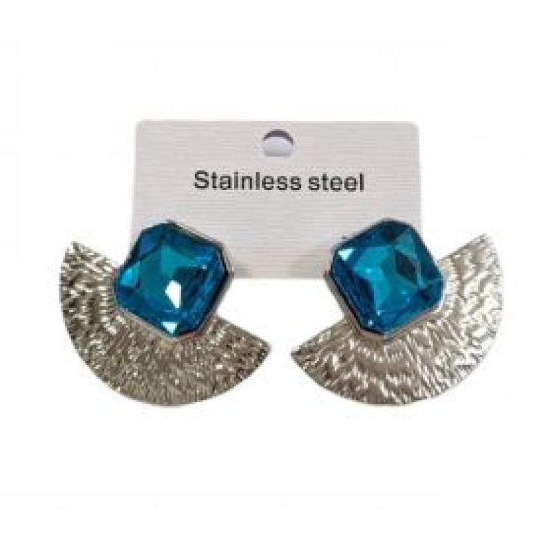 Kostibas 3013-718AT, Σκουλαρίκια, Ατσάλι, Ασημί/Τιρκουάζ
